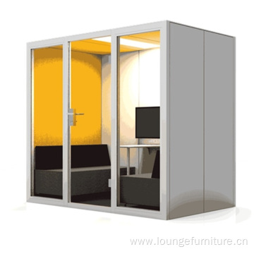 Indoor High Tech Soundproof Glass 4 Person Booth